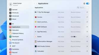 Applications option in Raycast.