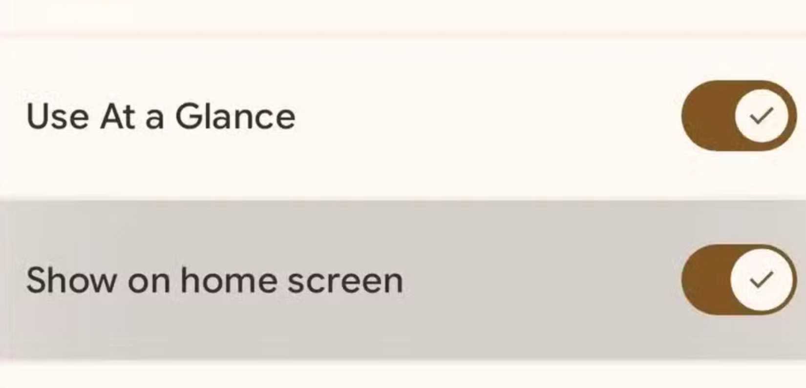 at a glance disable option on pixel