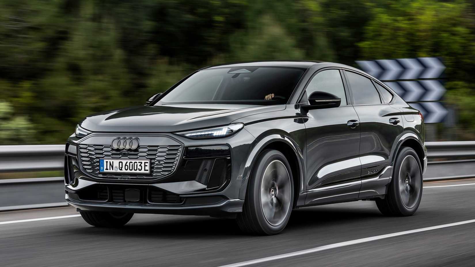 Front 3/4 shot of a 2025 Audi Q6 e-tron