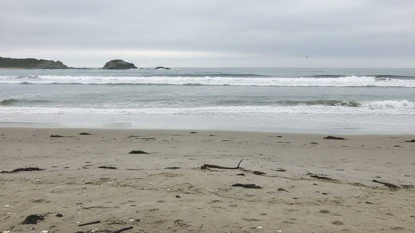 Beach on a cloudy day.