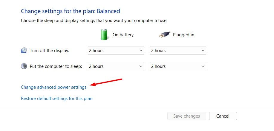 Change advanced power settings option in the control panel.-1