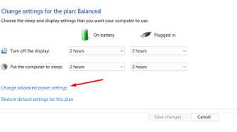 Change advanced power settings option in the control panel.-1