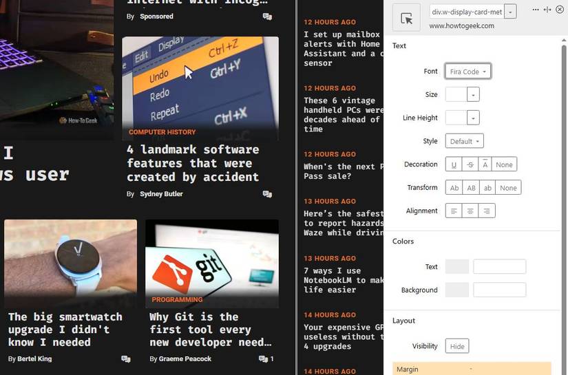 Alterando fontes em How To Geek