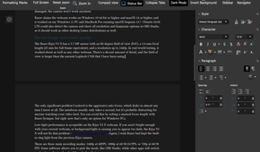 Collabora text editor in dark mode