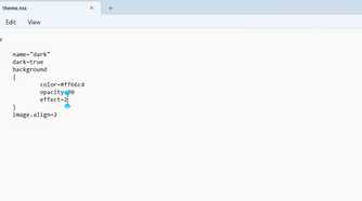 Color entry in theme file.