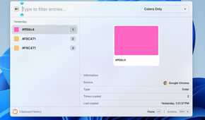Colors only filter type in Raycast.