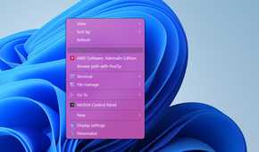 Context menu in pink color.