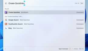 Create Quiclinks option in Raycast.