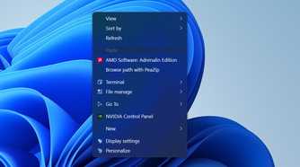 Dark theme context menu.