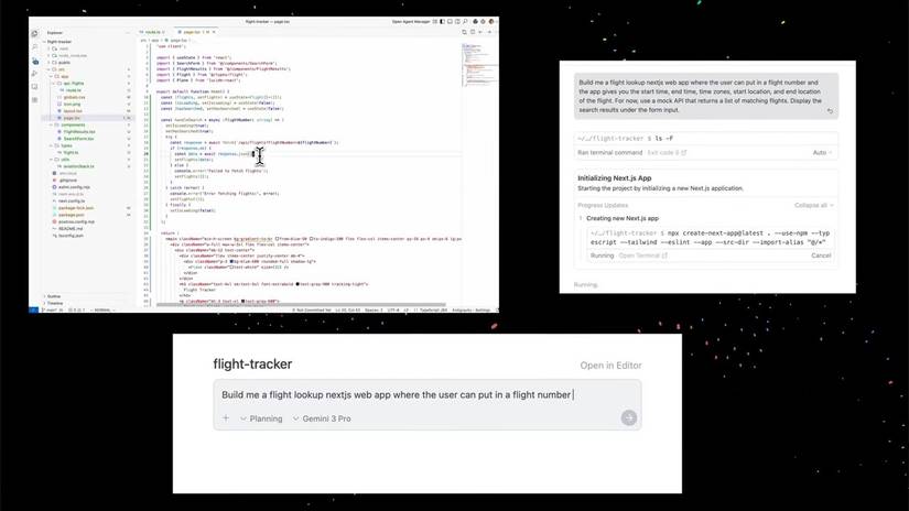 Different AIs being used in Google Antigravity