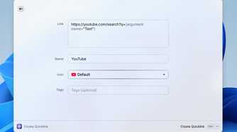 Different fields in Raycast Quiclinks