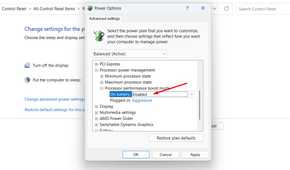 Disabled option in the Control panel.