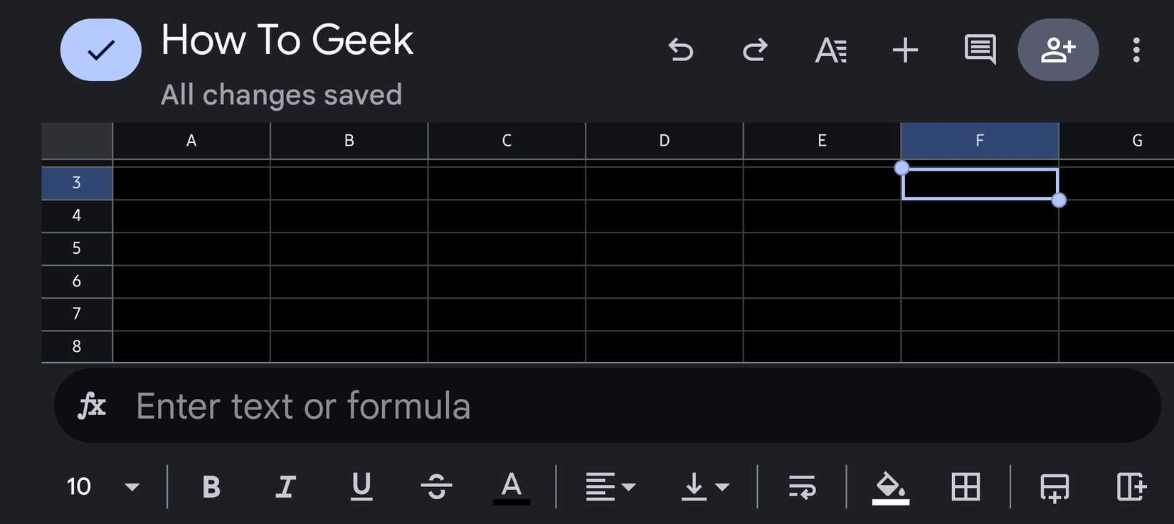 Google sheets used in landscape mode