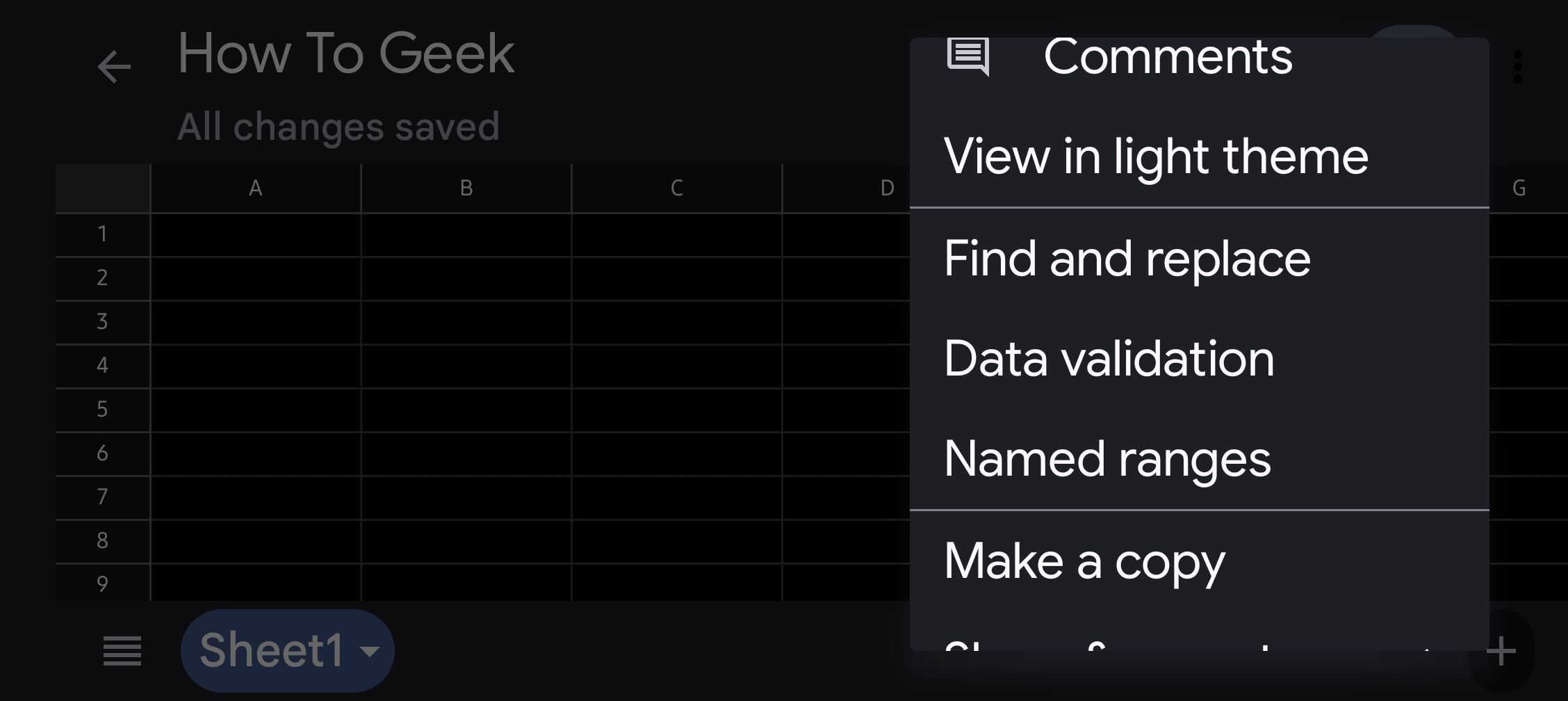 Google sheets user looking at the three dots