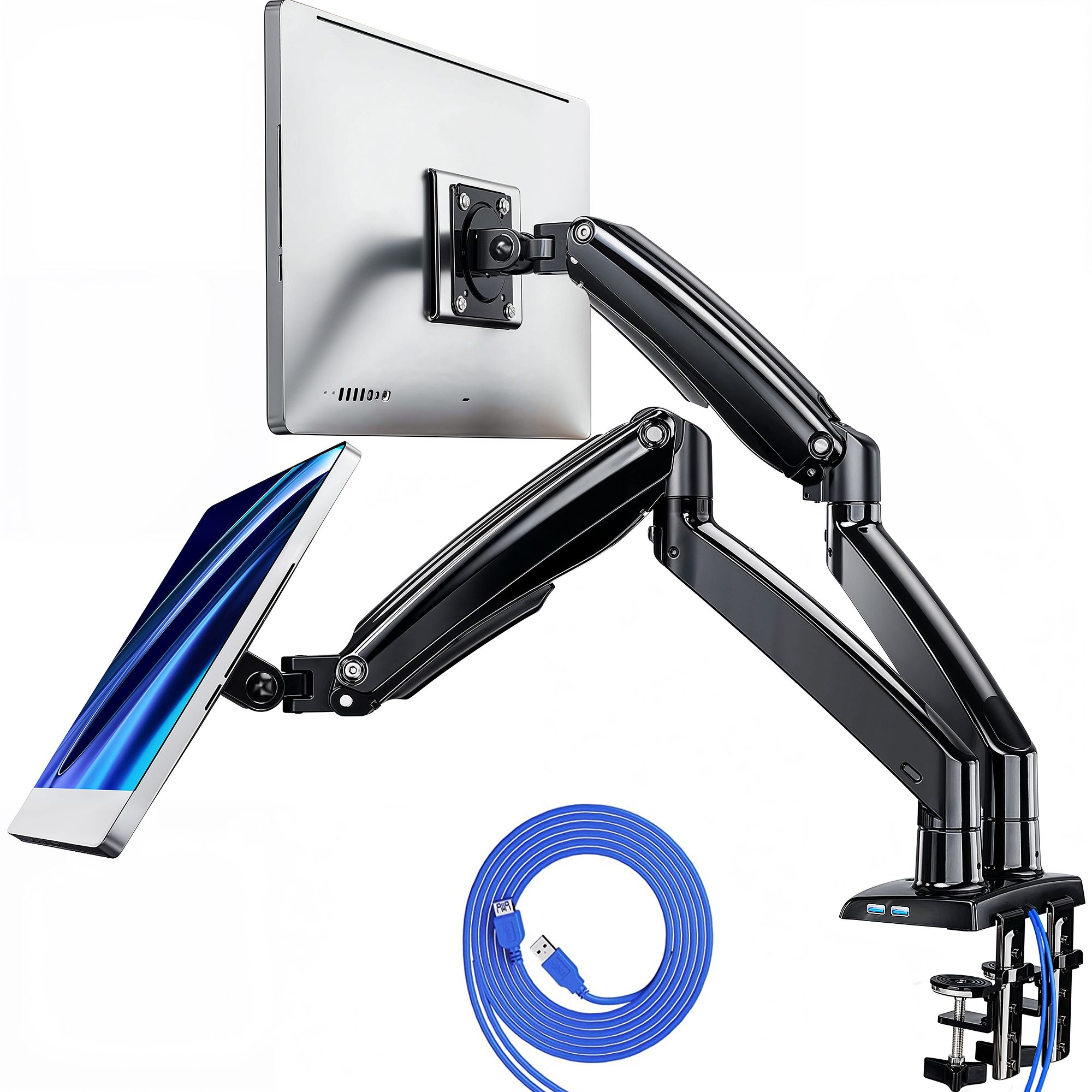 Boost comfort and productivity with the HUANUO DS7 dual monitor arm