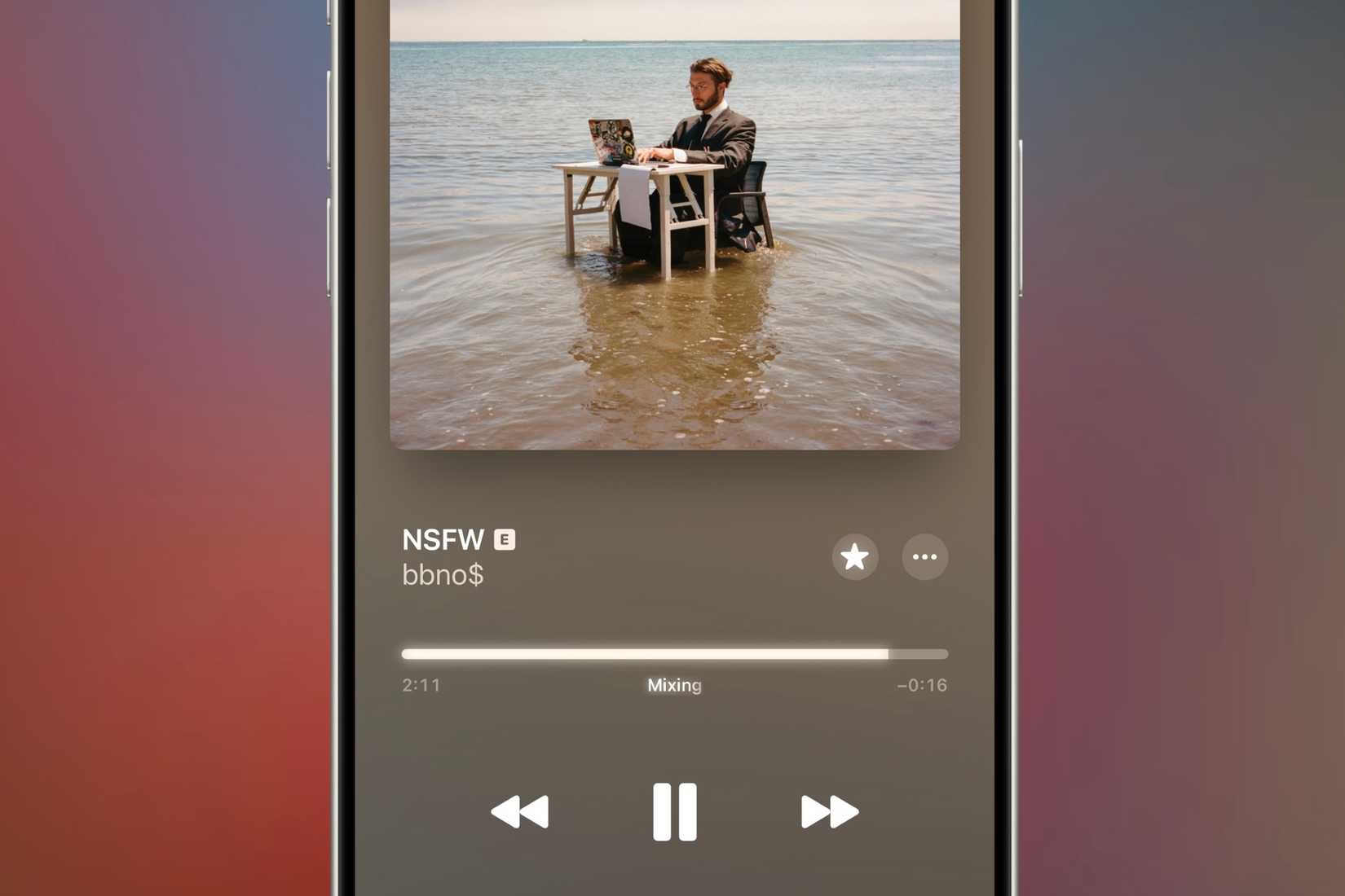 AutoMix happening at the end of a song on Apple Music.