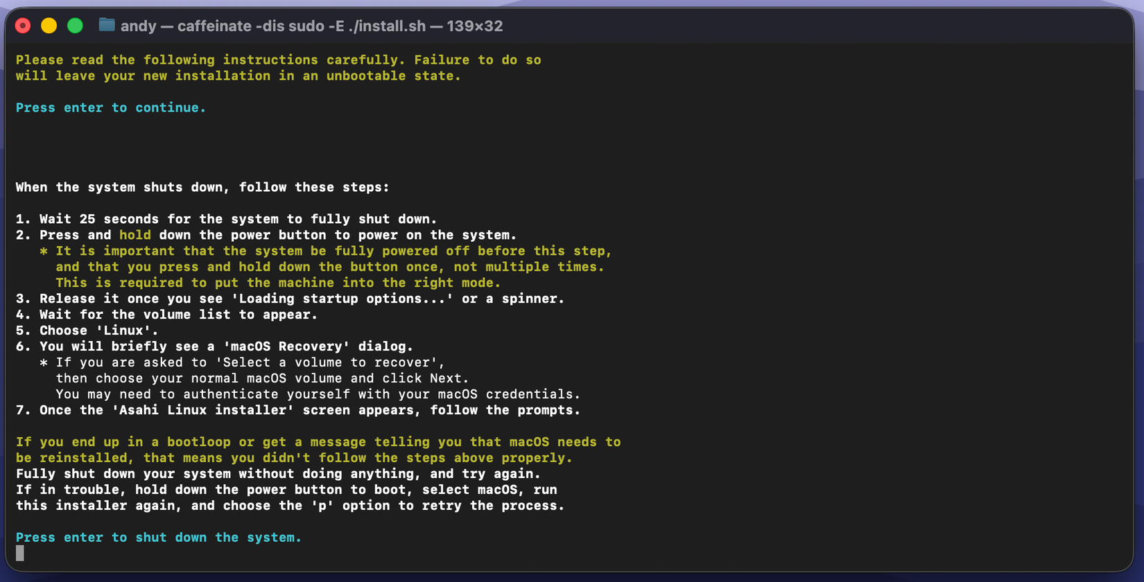 Important instructions.