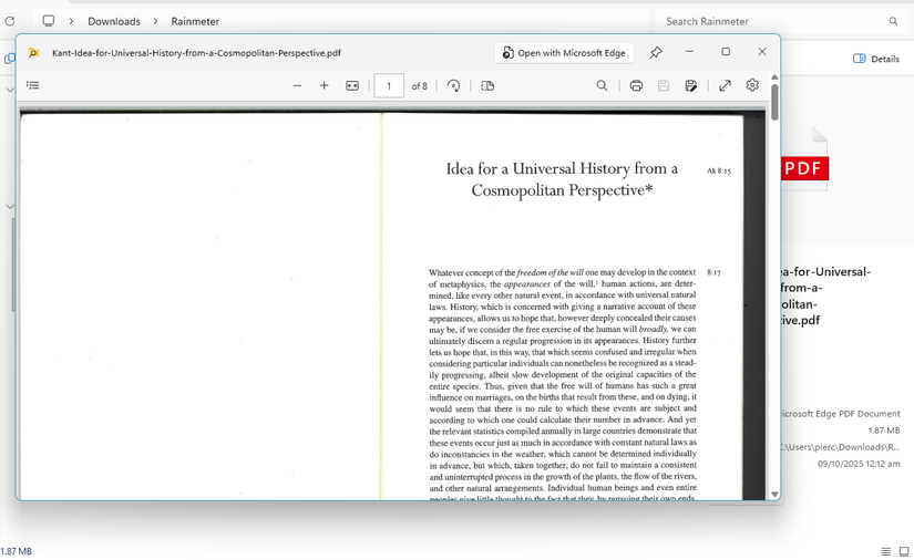 Visualizando um PDF com PowerToys.