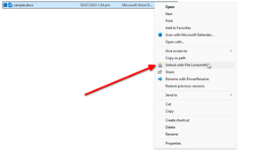 Using File Unlock smith from the context menu.