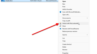 Using File Unlock smith from the context menu.