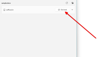 Ending a task to unlock a file using File Locksmith.