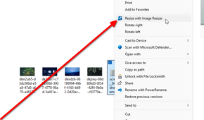 PowerToys image resize button in the context menu.
