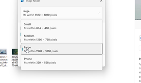 Resizing images with PowerToys image resize feature.