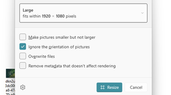 Resizing images with PowerToys.