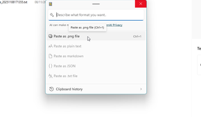 Using the advanced paste features in PowerToys.