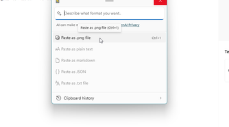Using the advanced paste features in PowerToys.