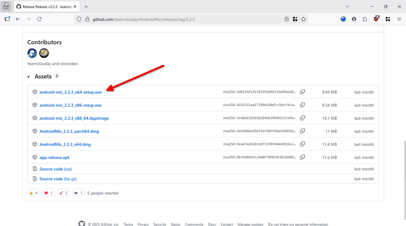 Baixando AndroidMic do GitHub.