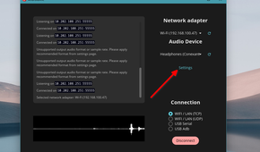 AndroidMic settings.