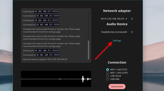 AndroidMic settings.