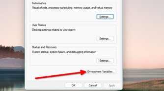 Editing environment variables.