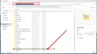 Copying the file path to winget.