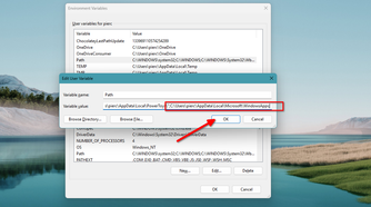 Adding a path variable to fix broken winget installation.