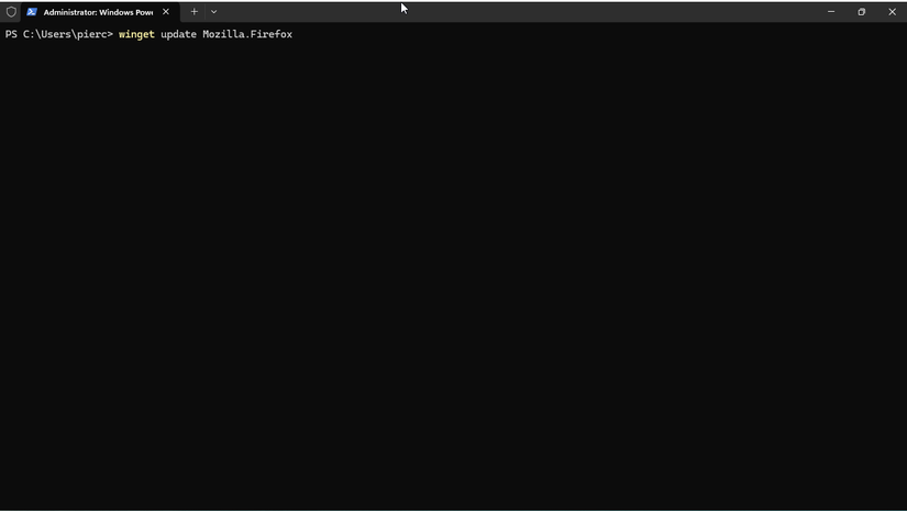 Updating an app with winget.
