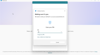 Securing the connection with a PIN.
