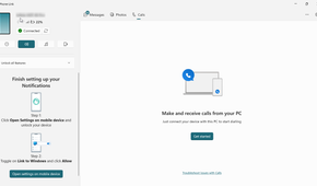 Setting up notifications, calls, and SMS settings on Phone Link.