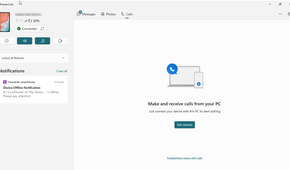 Notifications successfully synced using Phone Link.