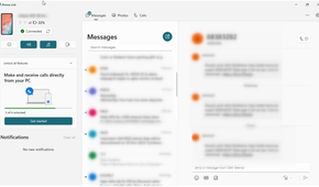 Text messages successfully synced using Phone Link.