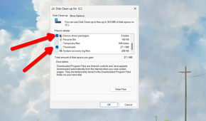 Using the Disk Cleanup tool.