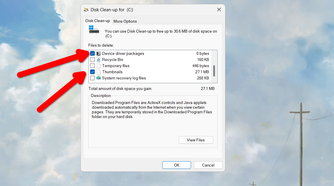 Using the Disk Cleanup tool.