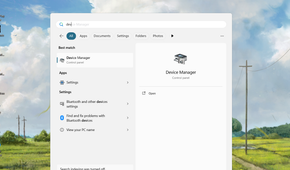 Opening Device Manager on Windows 11.