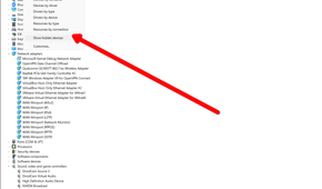Unhiding devices with the Device Manager.