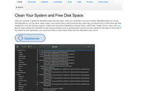 Getting the BleachBit package from the website.