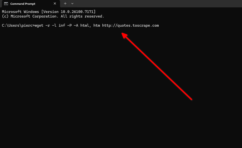 Using winget to copy an entire website to disk.
