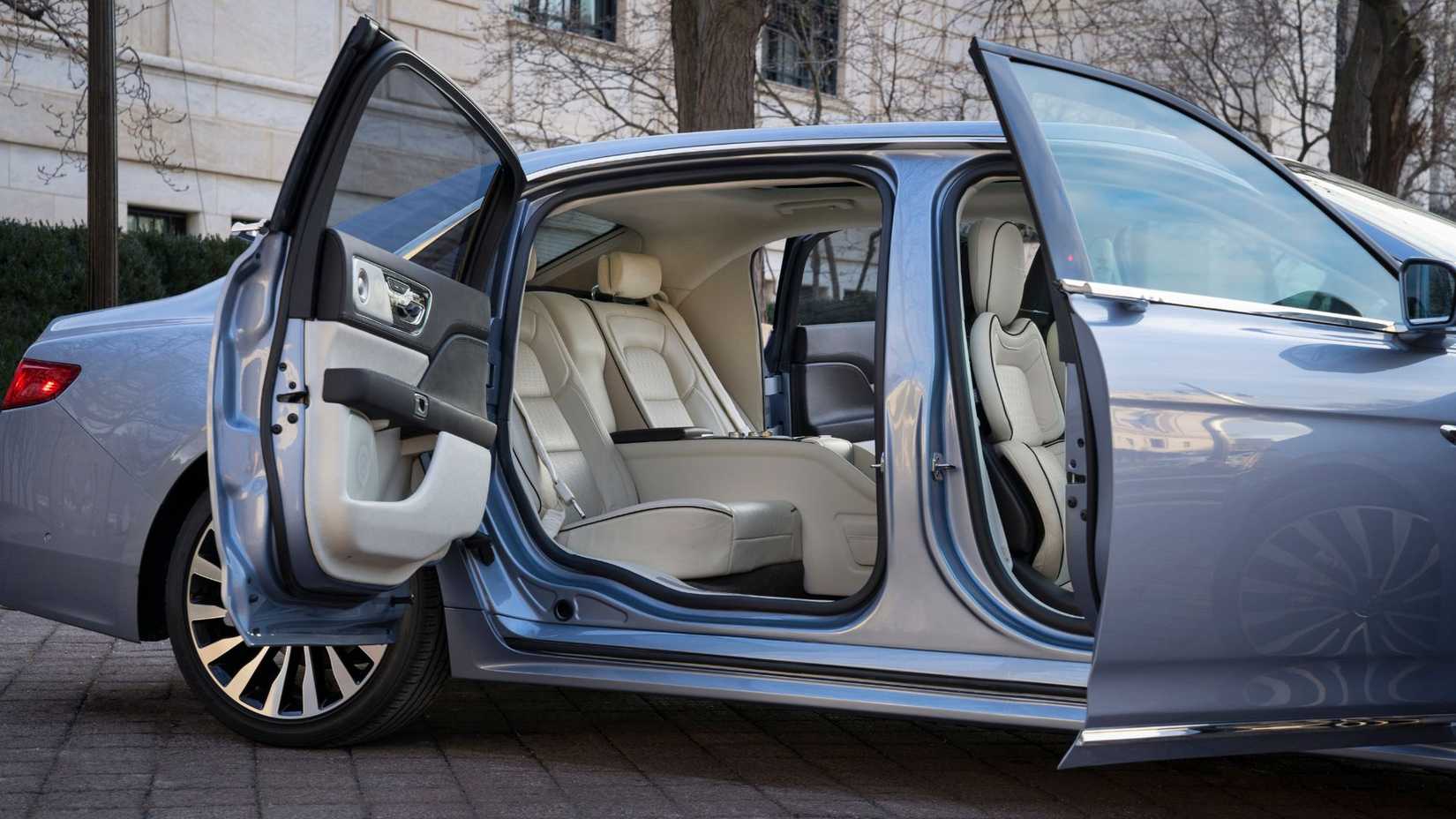 Close-up side profile shot of a Lincoln Continental Coach Doors.