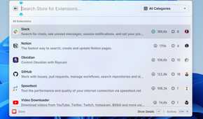List of different apps available for Raycast.