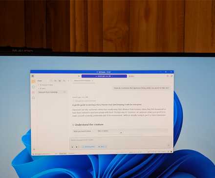 Windows PCでAIチャットボットが質問に答えている様子